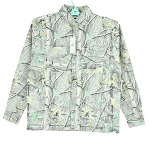 SAINTS STUDIO Men's Textured Natural Lightweight Shacket Size M Snap Button NWT